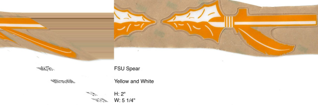 FSU Spear Yellow, white, and clear